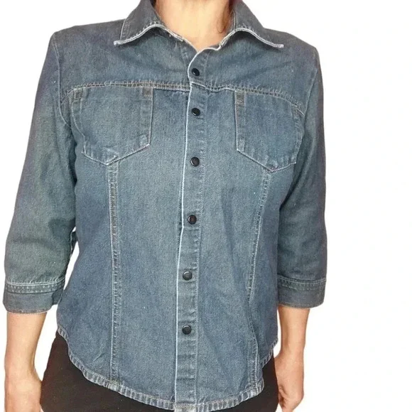 Willi Smith Womens Shacket Blouse Button Up Size Large - Picture 8 of 15